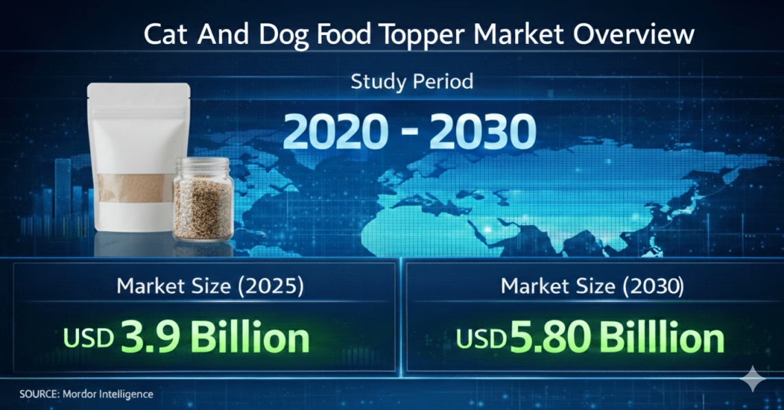 Cat and Dog Food Toppers Market to Reach USD 5.8 Billion by 2030 as Functional Nutrition and Sustainable Ingredients Gain Traction